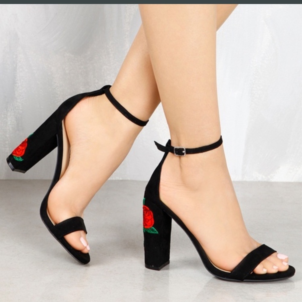 Ankle strap summer dress high heels 🌹